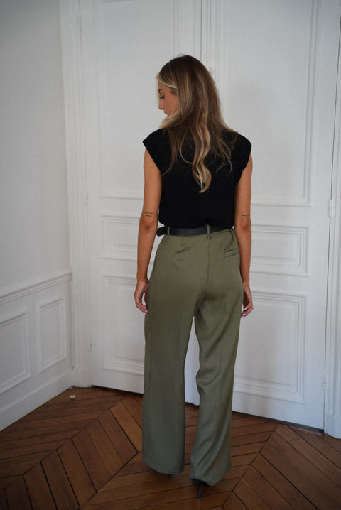 Achille kaki - Pantalon droit