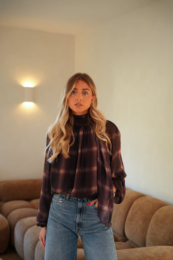 Juna prune - Blouse à carreaux