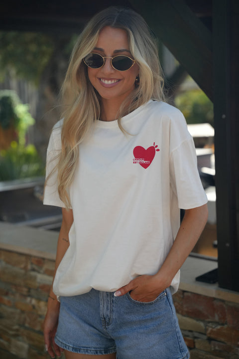 Jaz blanc - T-shirt cœur