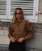 Cassidy camel - Veste à franges