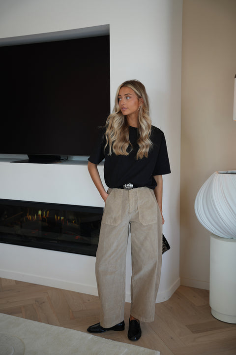 Elly beige - Pantalon velours