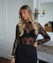 Diana noire - Blouse en dentelle