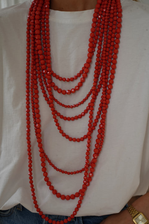 Milly rouge - Collier en perles