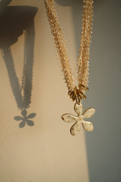 Mat beige - Collier fleur