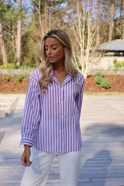 Myriam violette - Chemise brodée