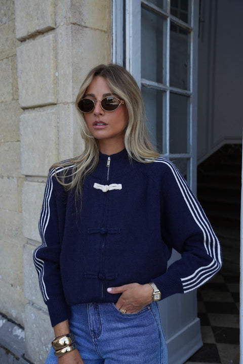 Suzie marine - Gilet zippé