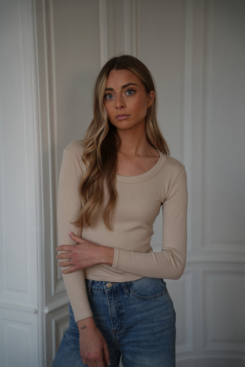 Polly beige - Pull fin