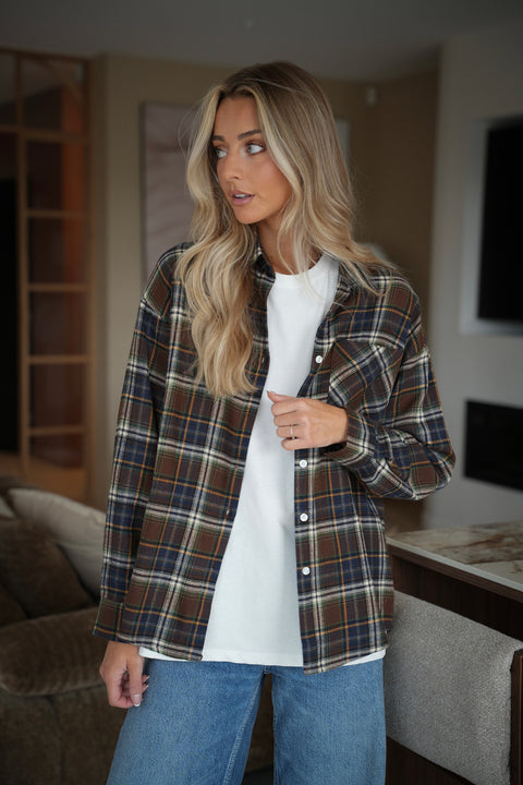 Alfy chocolat - Chemise à carreaux