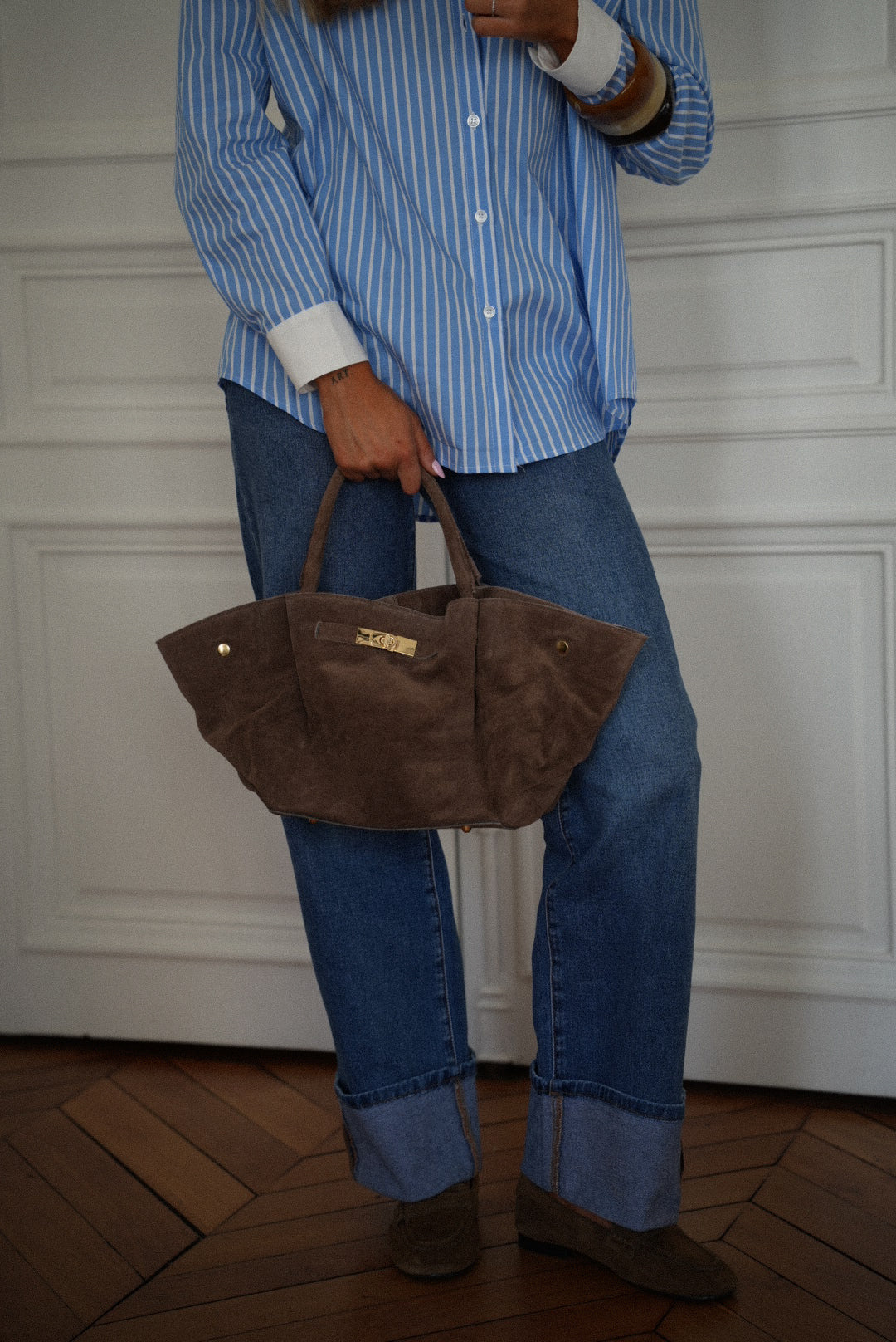 Soraya taupe - Sac en cuir
