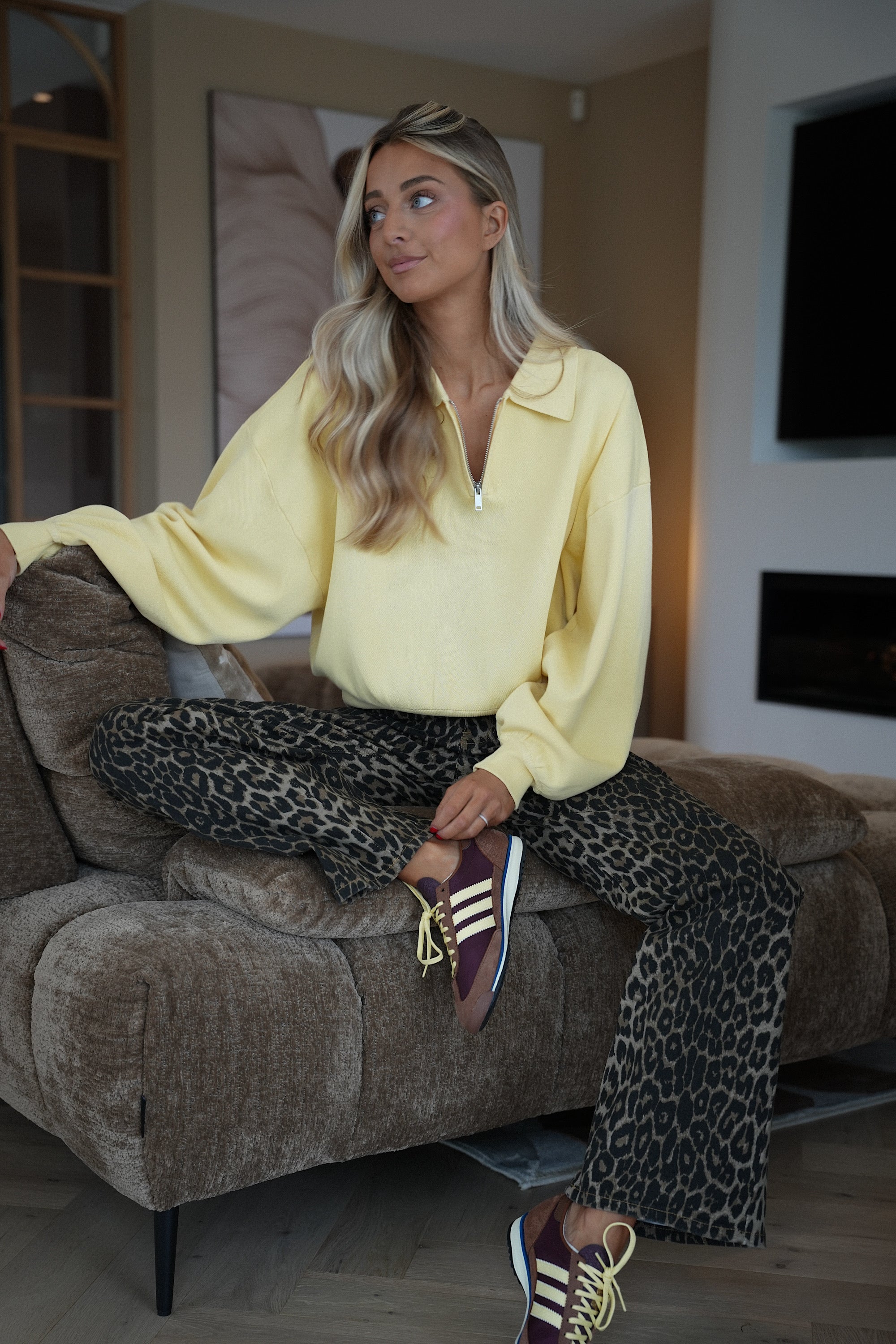 Ava jaune - Pull zippé