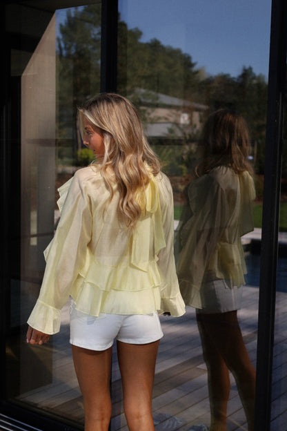 Donna jaune - Blouse volantée