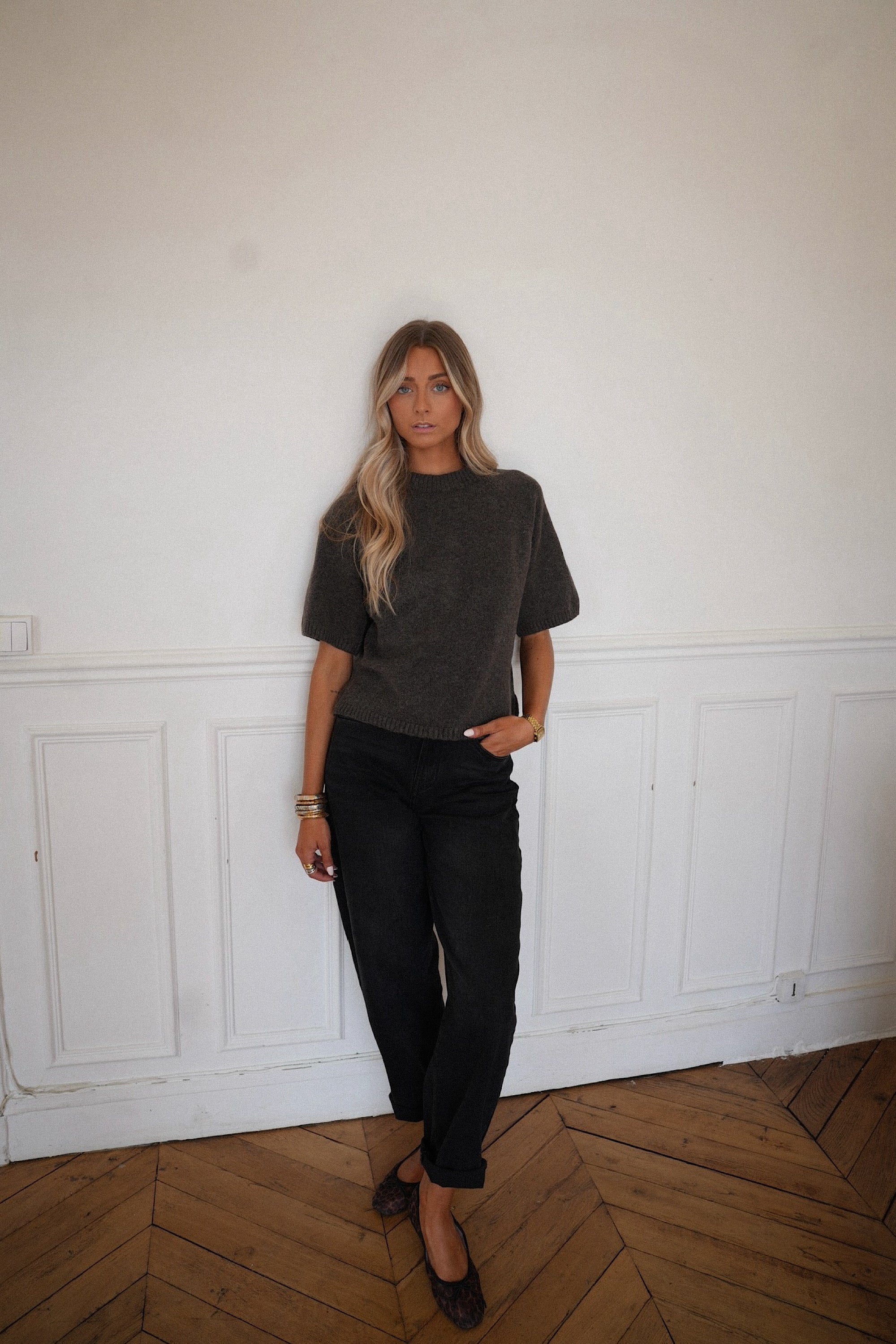 Raven taupe - Pull manches courtes