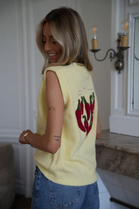 Chili jaune - Pull sans manches