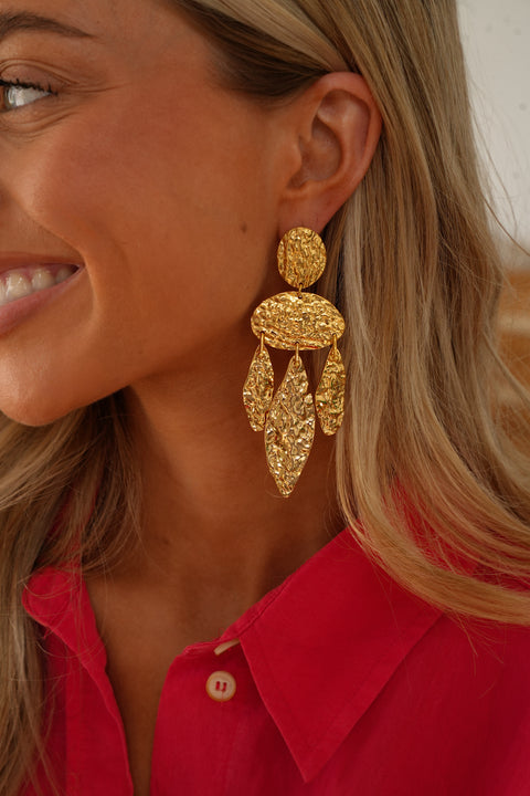 Jia dorées - Boucles d’oreilles acier