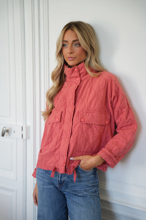 Dolores corail - Veste matelassée