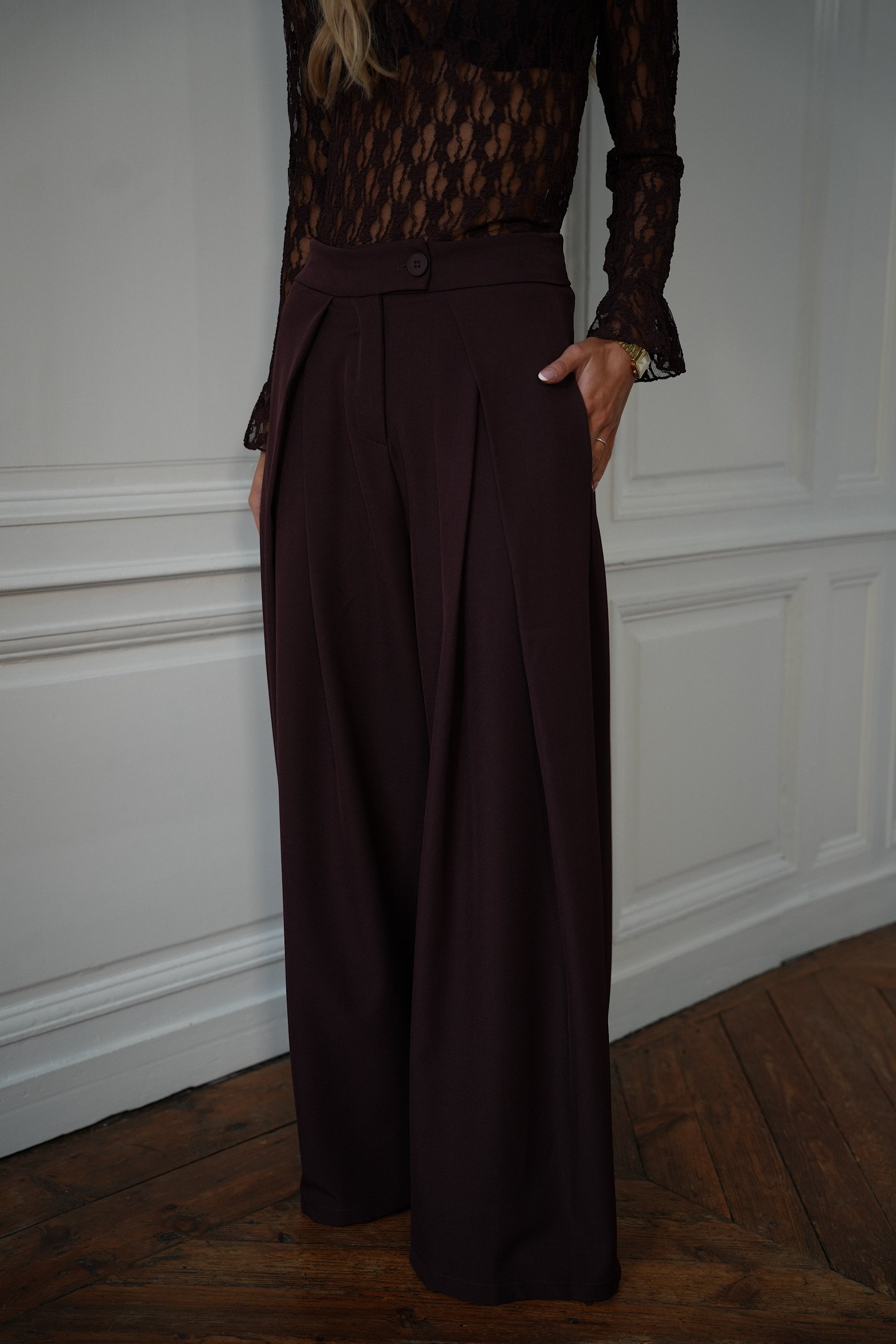 Chelsea prune - Pantalon ample