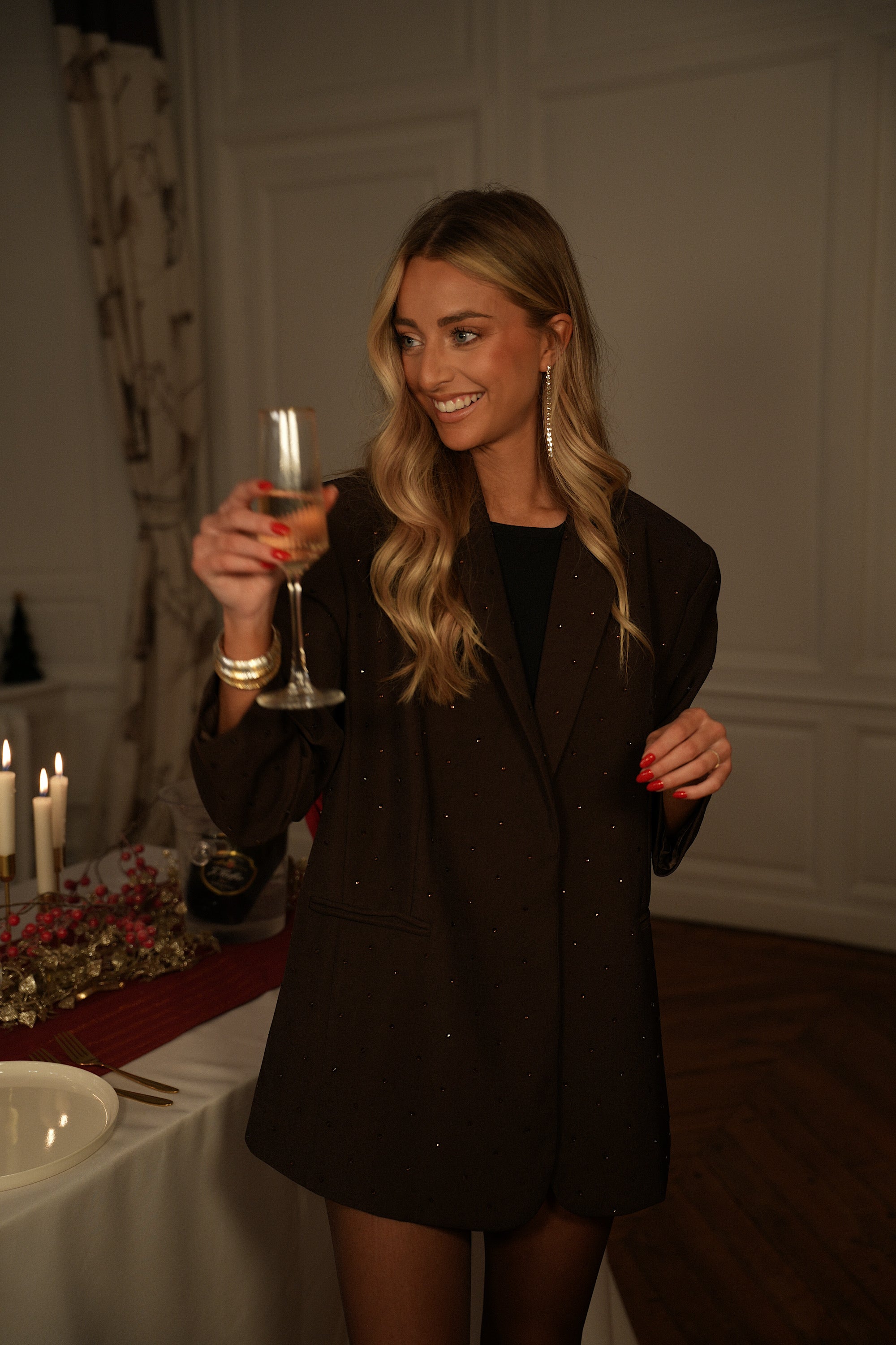 Chad chocolat - Blazer à strass