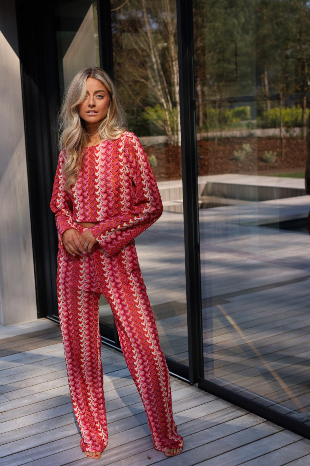 Pablo rouge - Pantalon crochet