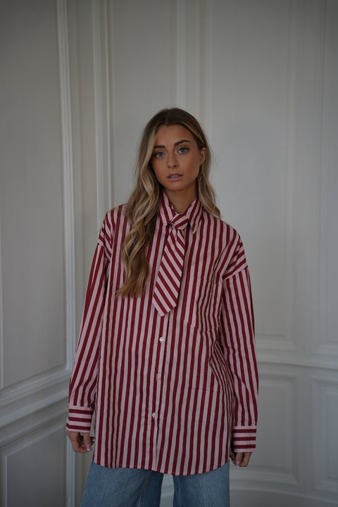 Bertille rose - Chemise cravate