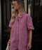 Suzon vieux rose - Combishort en jean