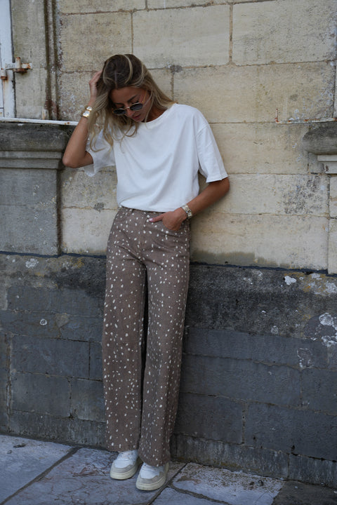 Joly taupe - Jean imprimé