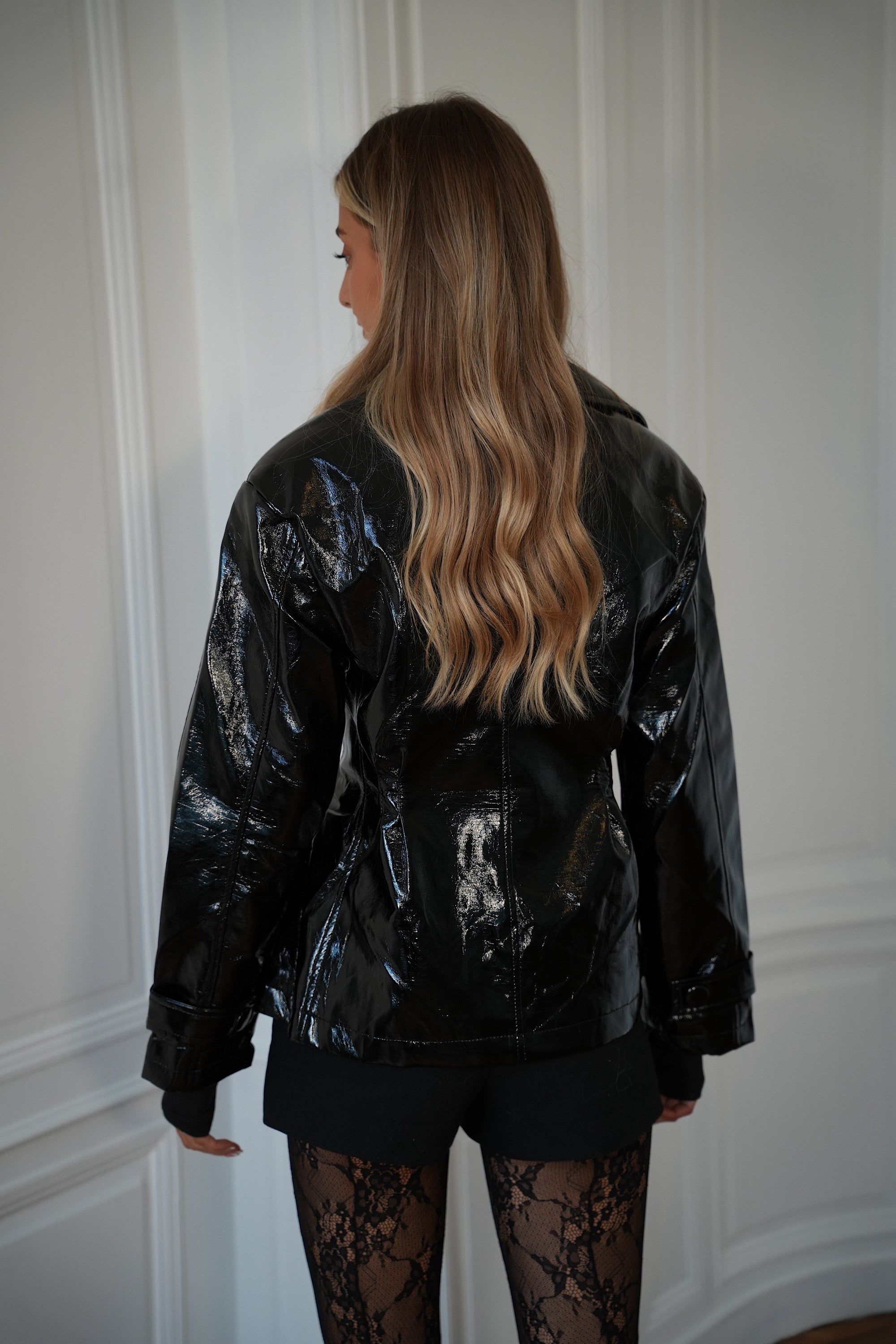 Lise noire - Veste vernie