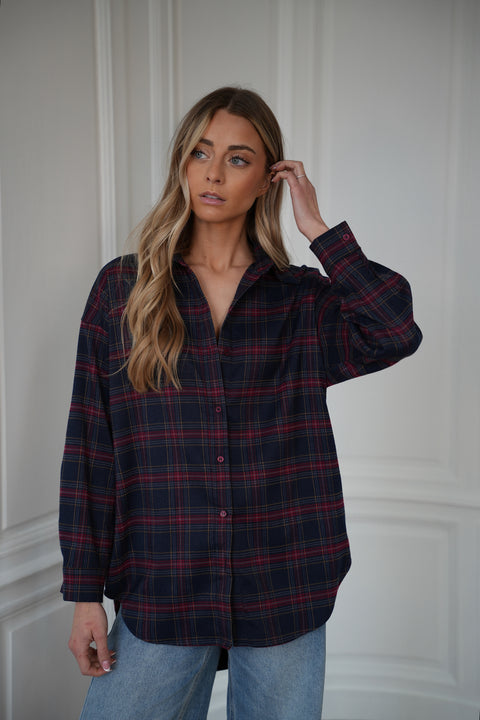 Amanda bordeaux - Chemise à carreaux