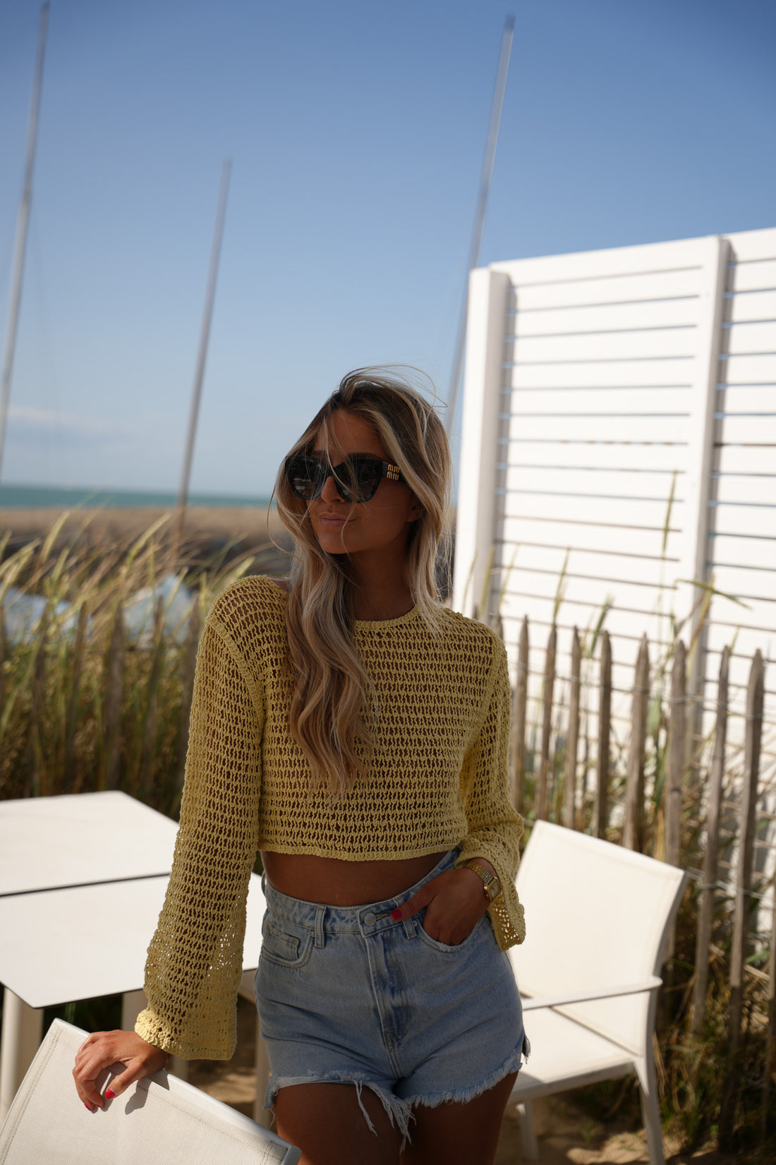 Santana jaune - Blouse crochet