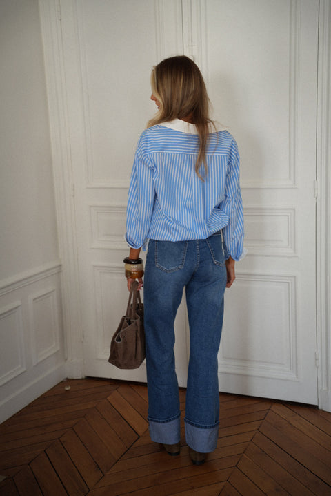 Marssy bleue - Chemise rayée