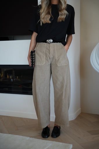 Elly beige - Pantalon velours