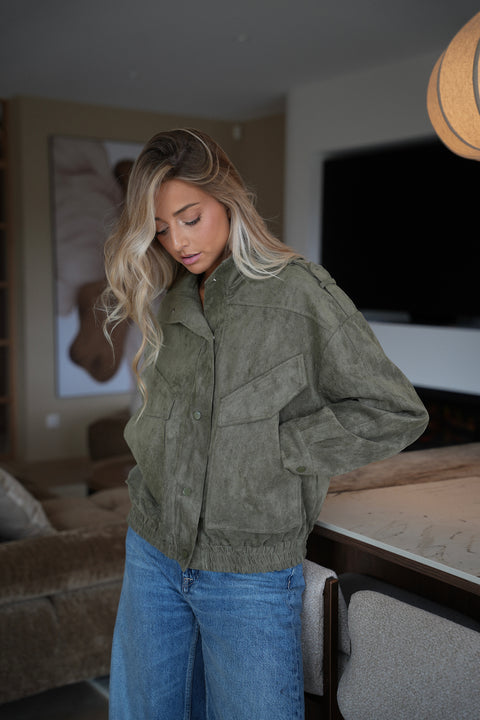 Alcina kaki - Veste suédée