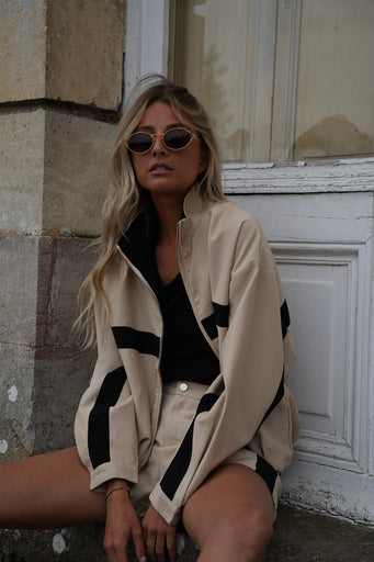 Sael beige - Veste à bandes