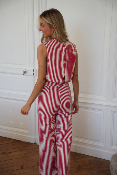 Jada rouge - Top rayé