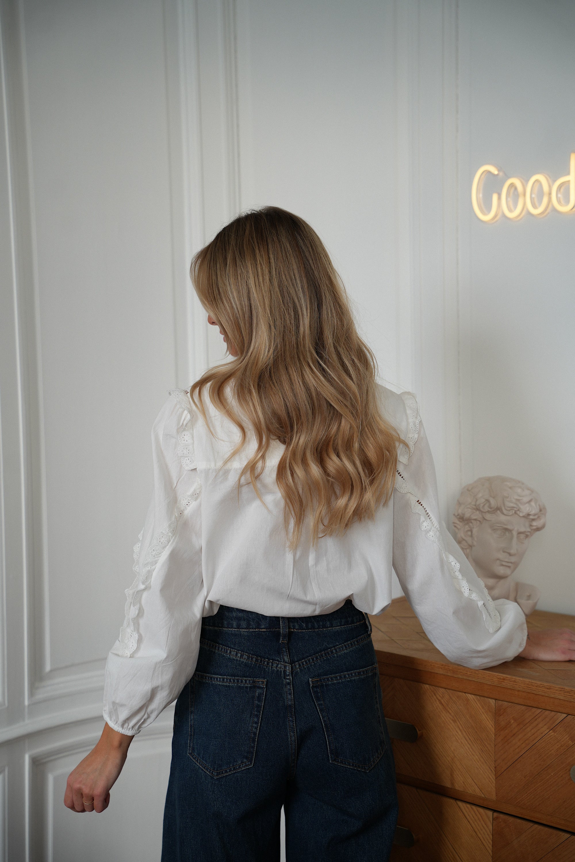 Ines blanche - Blouse brodée