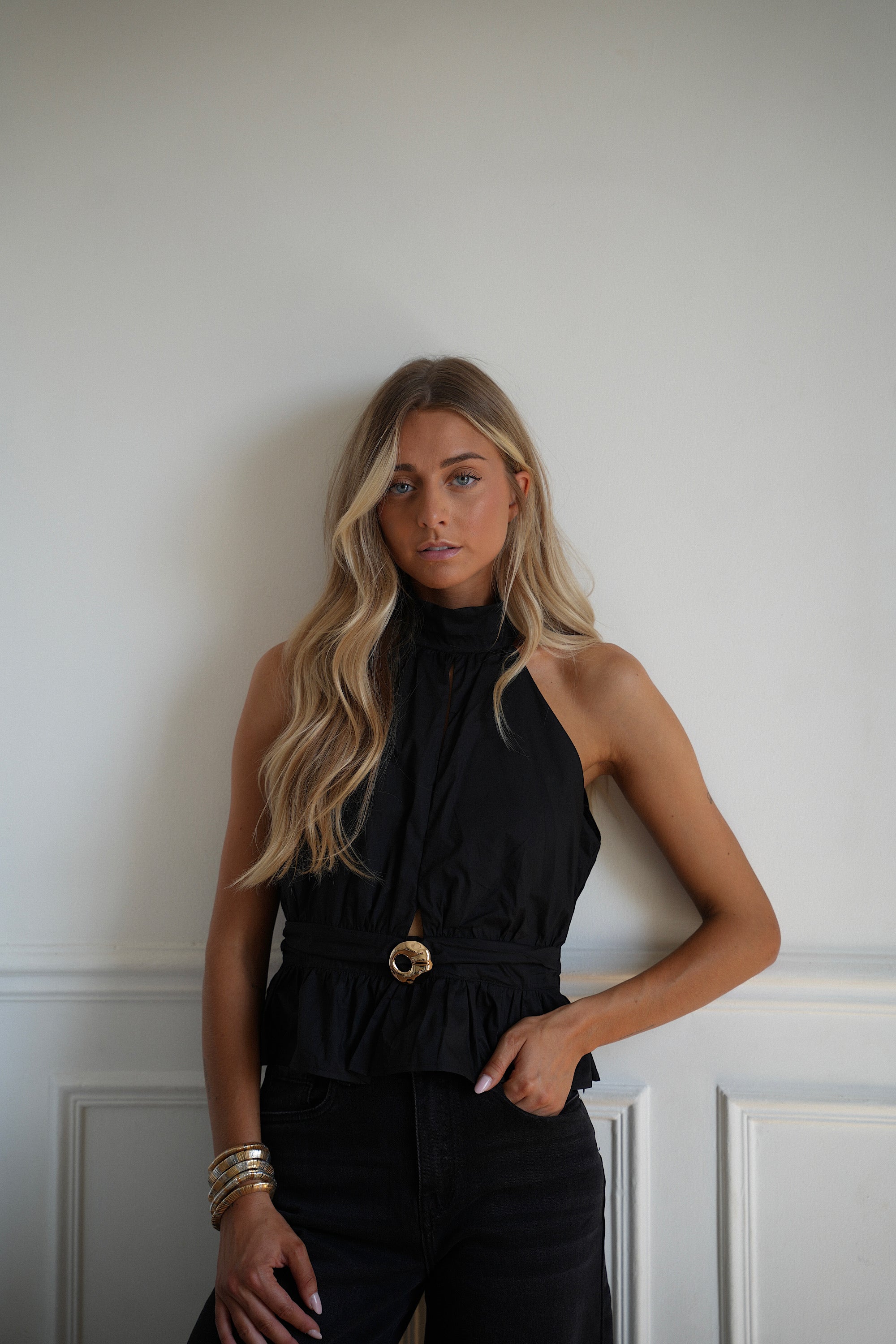 Lydia noire - Blouse sans manches