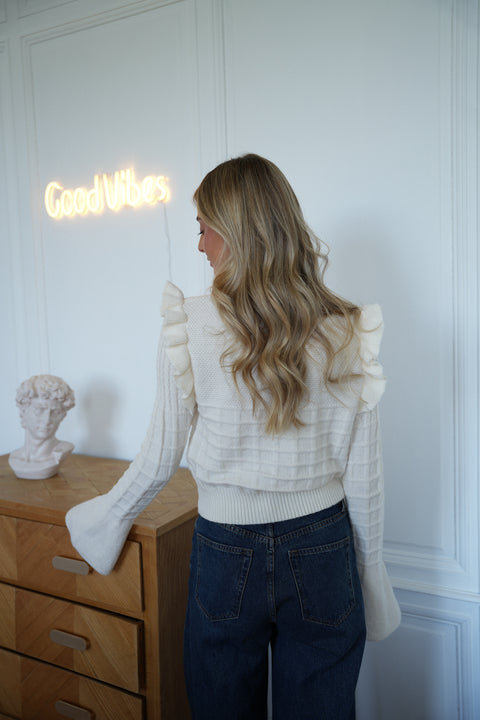 Daisy crème - Gilet volanté