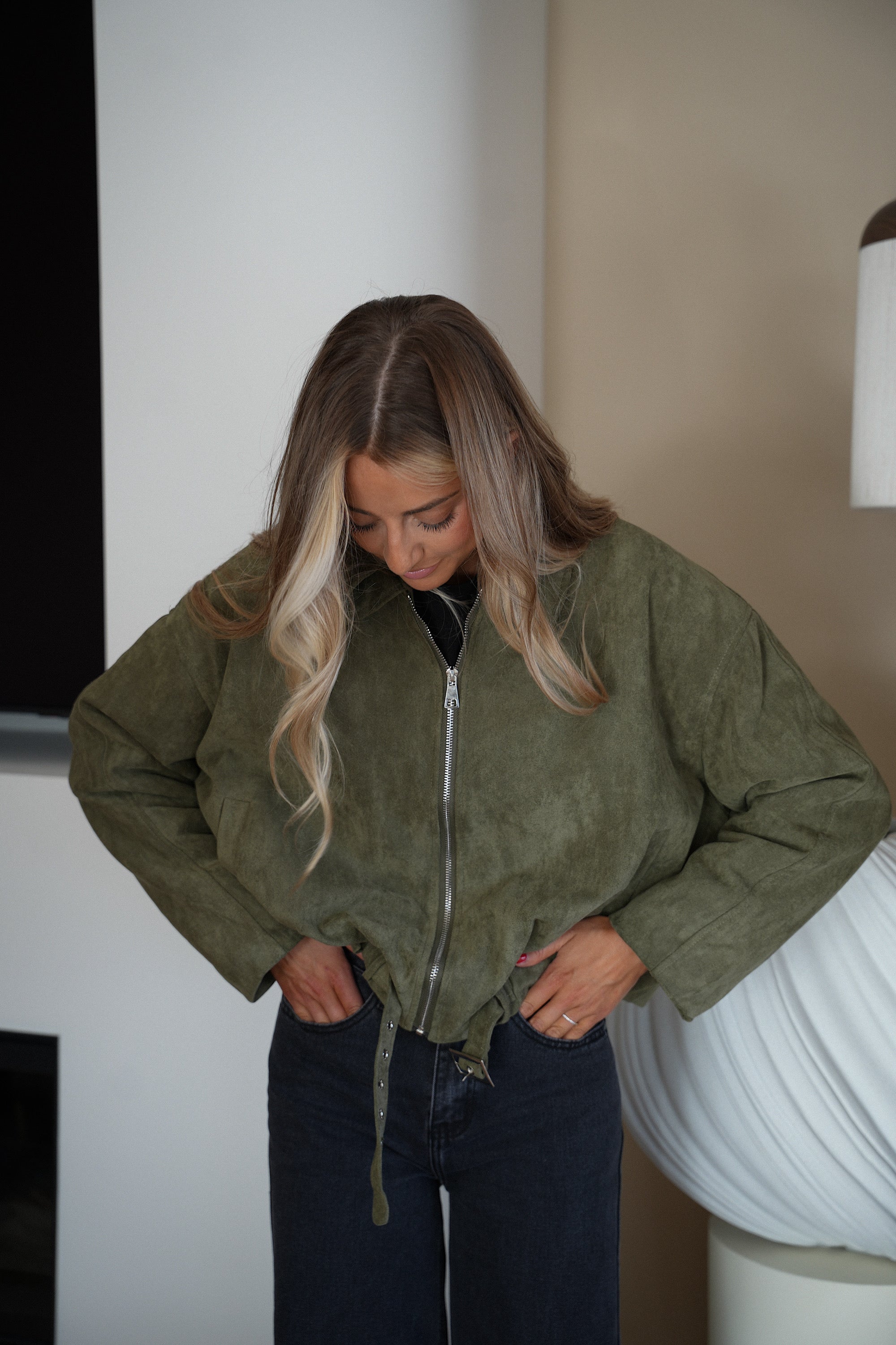 Esteban kaki - Veste suédée