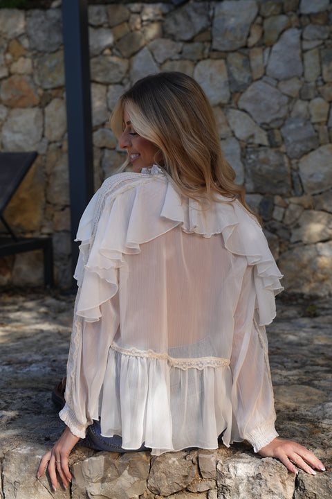 Laurette crème - Blouse fluide