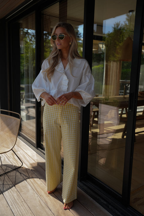 Julieth blanche - Blouse volantée