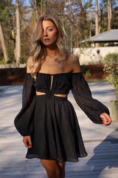 Mina noire - Robe bardot