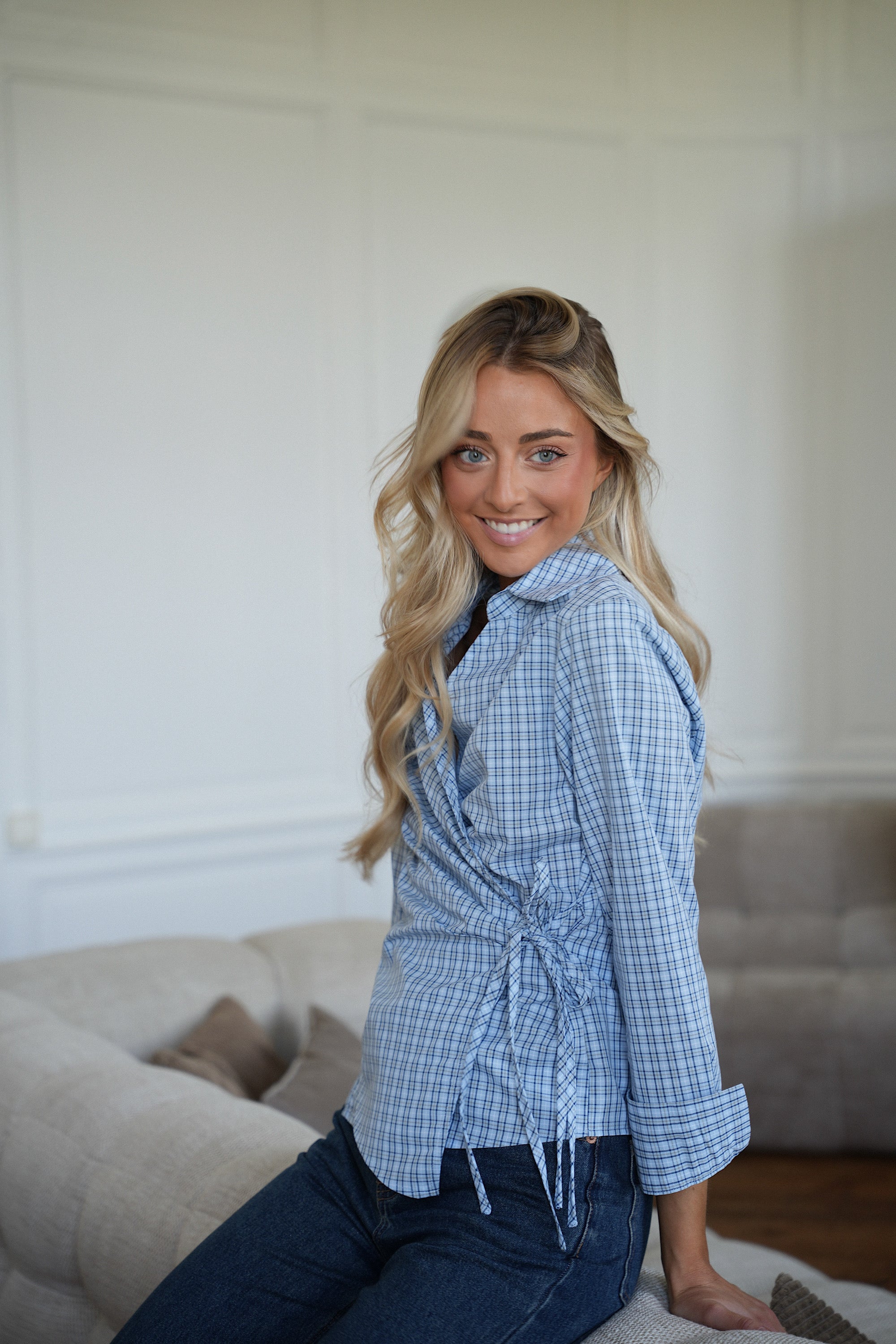 Samanta bleue - Blouse croisée