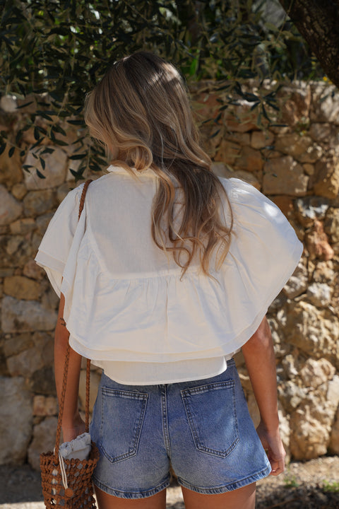 Molli blanche - Blouse ajourée