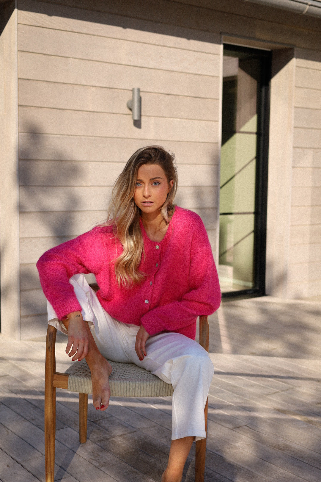 Catrina fuschia - Gilet ample