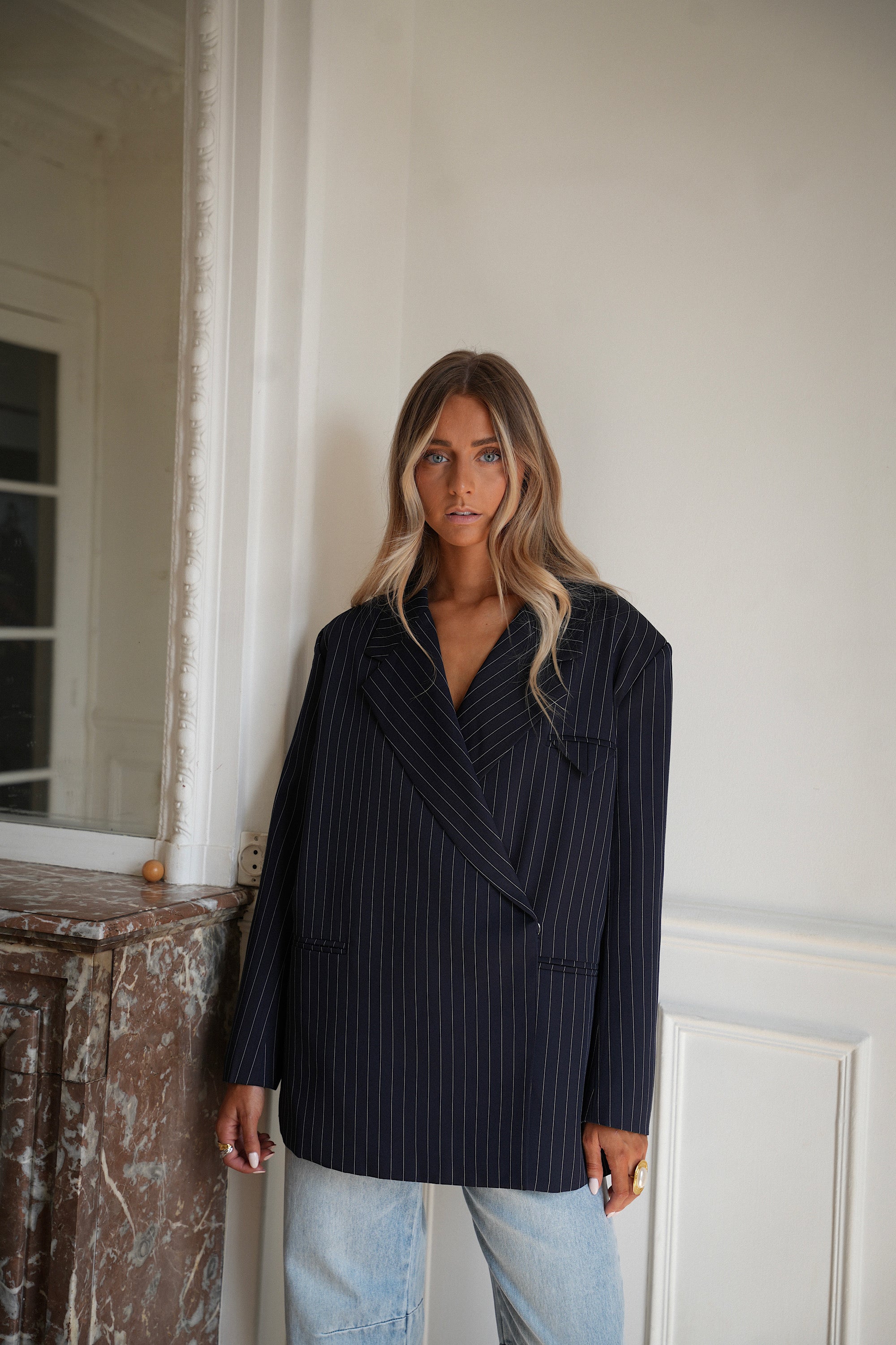 Jina marine - Blazer rayé