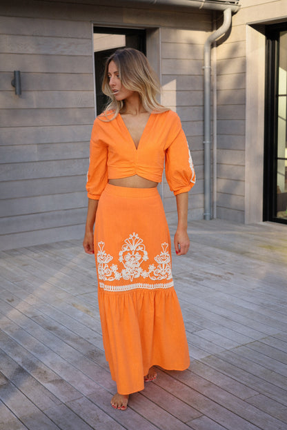 Bianca orange - Jupe longue