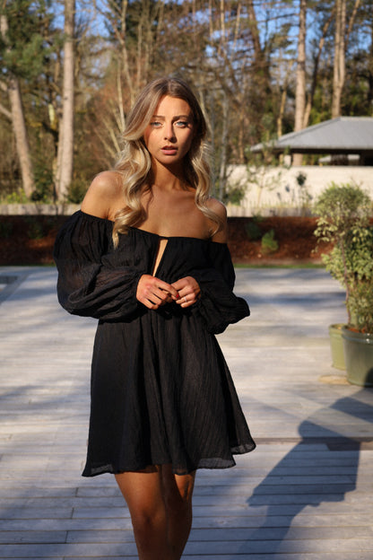 Mina noire - Robe bardot