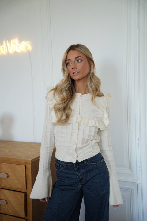 Daisy crème - Gilet volanté