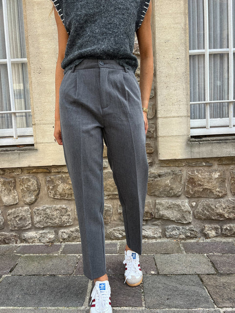 Sollis gris - Pantalon tailleur