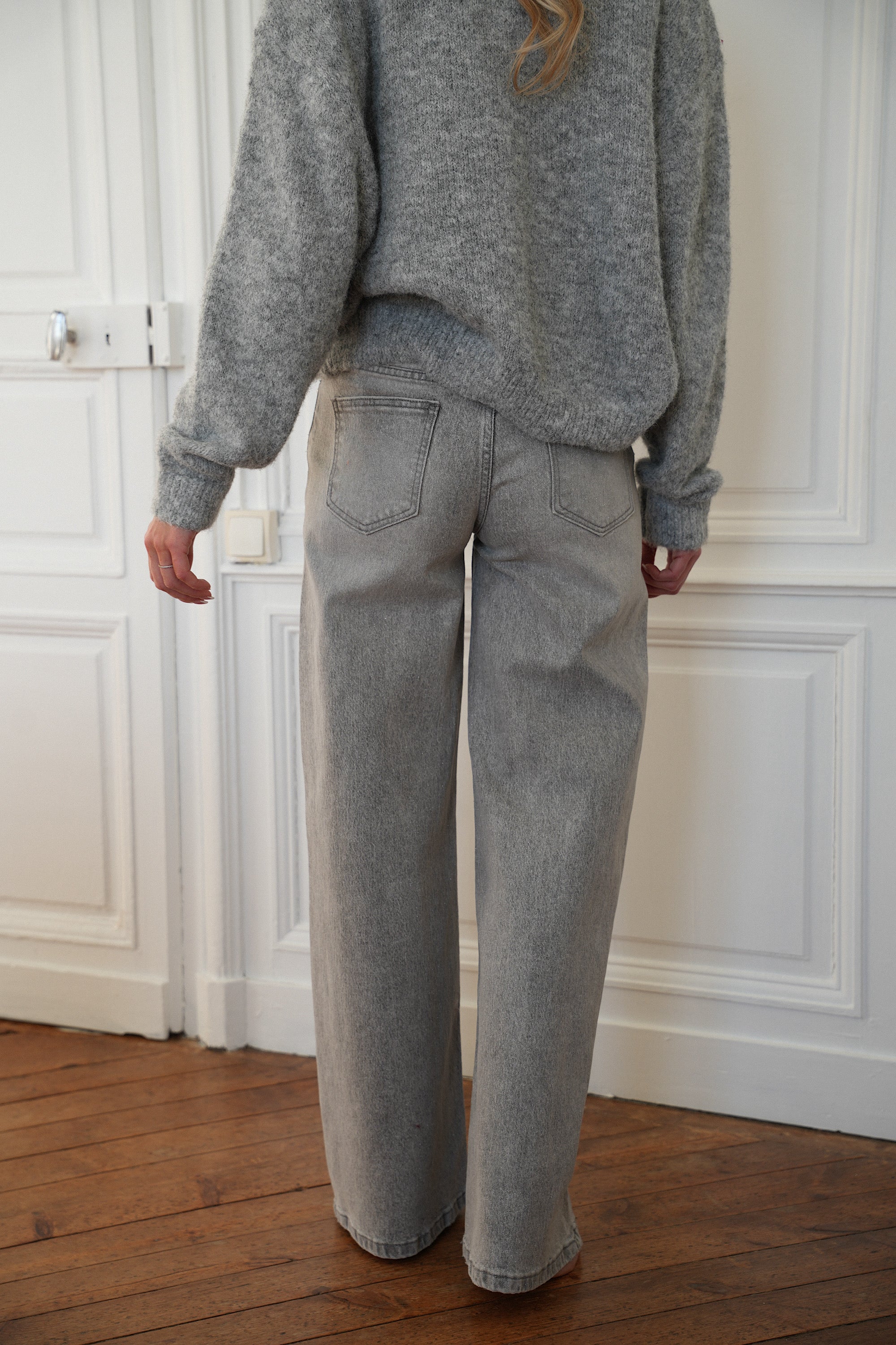 Charlotte gris - Jean à paillettes