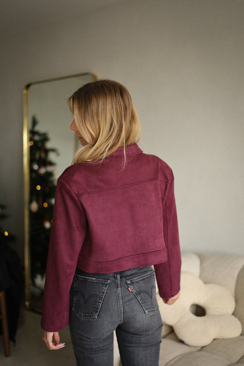 Jasmine prune - Veste suédée